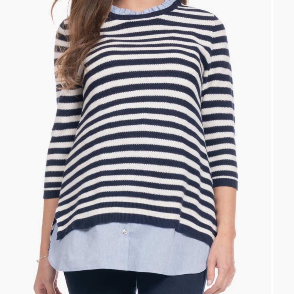 Seraphine Layered Maternity / Nursing Sweater and Tank Top, Size S